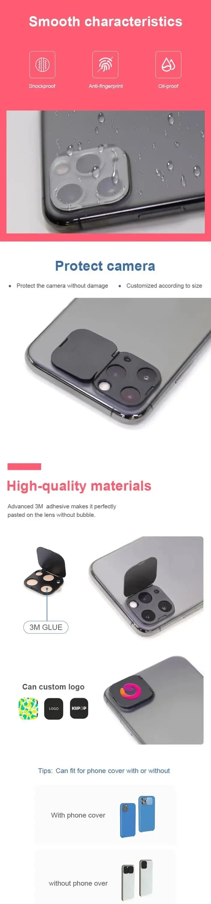 hone Camera Lens PCover Case Camera Lens Protector to Protect Your Privacy Security Strong Adhesive Lens Cap For Iphone Series